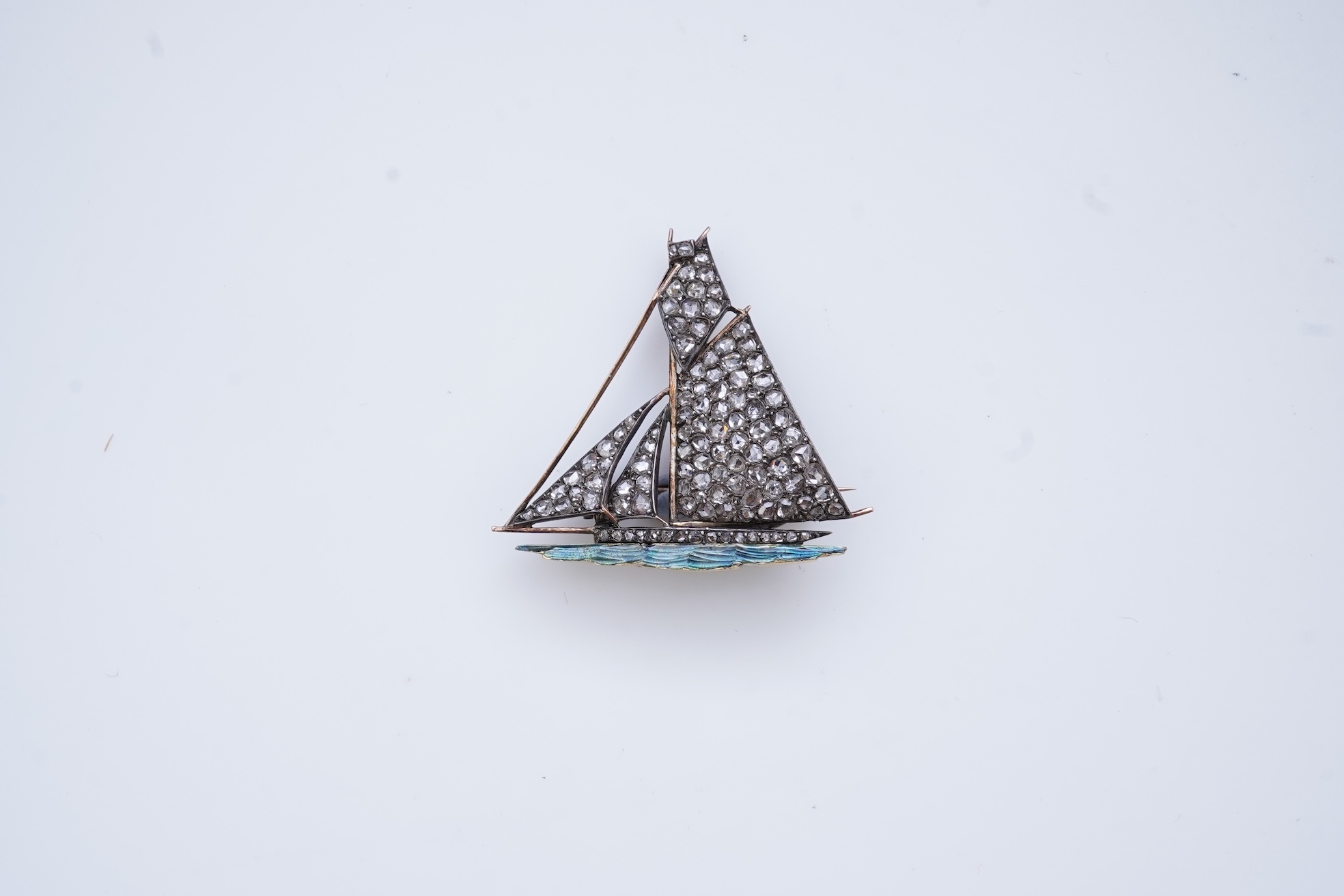 An enamel and diamond novelty brooch, early 20th century